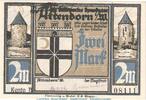 Serienscheine DE 2 Mk. Notgeld Magistrat Attendorn 51.1.b , 2 Mark -Datum + Us.- in kfr. o.D. Westfalen -