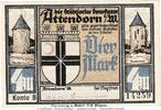 Serienscheine DE 4 Mk. -US- Notgeld Magistrat Attendorn 51.1.b , 4 Mark -Datum + Us.- in kfr. o.D. Westfalen -