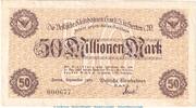 Großnotgeld Inflation 50 Millionen Mark Notgeld v. Kleinbahn Herten , 50 Millionen Mark Schein in gbr. Keller 2358.g NRW -