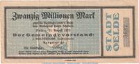 Großnotgeld Inflation 20 Millionen Mark Notgeld Stadt Oelde , 20 Millionen Mark Schein in gbr. Topp 700.8 von 1923 , NRW -