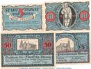 Seriennotgeld Deutschland 4 Scheine kompl. Notgeld Stadt Torgau 1331.3 , Set mit 4 Scheinen in kfr. von 1921 , Sachsen -