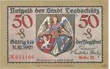 Notgeld De 50 Pf. Leobschütz , Notgeld 50 Pfennig Schein in kfr. Tieste 4020.05.28 Schlesien o.D -