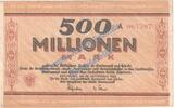 inflation 500 Mio. Dortmund , Banknote 500 Mio. Mark Schein in gbr. Keller 1061.n , Inflation 1923 -