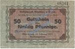 Verkehrsausgaben Notgeld DE 50 Pf. Münchberg , Notgeld 50 Pfennig Schein in kfr. Tieste 4675.05.03 , Bayern 1917 -