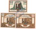 Notgeld DE 3 Scheine kpl. Helgoland , Notgeld Set mit 3 Scheinen in kfr. M-G 595.6 , Schleswig von 1921 -