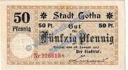 Notgeld De 50 Pf. Gotha , Notgeld 50 Pfennig Schein in kfr. Tieste 2395.50.05 , Thüringen 1917 -