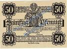 Notgeld De 50 Pf. Eisleben , Notgeld 50 Pfennig Schein in kfr. Tieste 1640.10.03 , Sachsen 1917 -