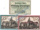 Notgeld DE 3 Scheine kpl. Dippoldiswalde , Notgeld Set mit 3 Scheinen in kfr. Tieste 1400.15.10-12 , Sachs -