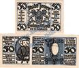Notgeld De 3 Scheine Jever , Notgeld Set mit 3 Scheinen --Blau-- in kfr. M-G 661.1 , NDS von 1921 -