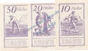Notgeld AT 3 Scheine kpl. Pischelsdorf , Notgeld Set mit 3 Scheinen in kfr. K-K S752.IV Notgeld 1920 AT -