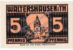 Notgeld DE 5 Pf. Waltershausen , Notgeld 5 Pfennig Schein in kfr. M-G 1374.1 , Thüringen 1921 -