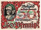 Notgeld De 50 Pf. -B- Hausberge , Notgeld 50 Pfennig Schein -B- in kfr. M-G 585.1.a , Westfalen 1921 -