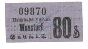 Notgeld De 80 Pf. Wunstorf , Notgeld 80 Pfennig -Haushalts-Verein- in kfr. Tieste 8145.05.07 , NDS -