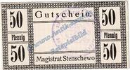 Kleingeld 1914-1922 DE 50 Pf. Stenschewo , Notgeld 50 Pfennig Schein in kfr. Tieste 7135.05.20 , Posen o.D. -