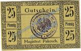 Kleingeld 1914-1922 DE 25 Pf. Pakosch , Notgeld 25 Pfennig Schein in kfr. Tieste 5485.05.10 , Posen o.D. -