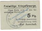 Notgeld De 5 Pf. Quedlinburg , Notgeld 5 Pfennig Schein in kfr. Tieste 5835.05.10 , SA von 1915 -