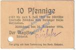 Notgeld DE 10 Pf. Züllichau , Notgeld 10 Pfennig Schein in gbr.E , Tieste 8280.10.02 BBG von 1916 -