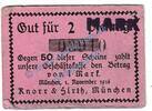 Notgeld De 2 Mk. München , Notgeld Knorr und Hirth 2 Mark in gbr. Tieste 4680.0920.16 , BAY 1916 -
