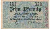 Notgeld De 10 Pf. Apolda , Notgeld 10 Pfennig Schein in kfr. Tieste 0185.65.01 , Thüringen 1917 -
