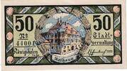 Notgeld De 50 Pf. Königshofen , Notgeld 50 Pfennig Schein in kfr. Tieste 3610.05.01 , Bayern 1919 -