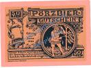 Serienscheine DE 50 Pf. Rudolstadt , Pörzbier Notgeld 50 Pfennig in kfr. M-G 1144.1 , Thüringen o.D. -