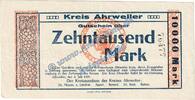 Großnotgeld Inflation De 10.000 Mk. Ahrweiler , Banknote 10.000 Mark Schein in gbr. Keller 20.a.1-2 , Rheinland 1923 -