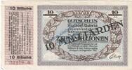 Großnotgeld Inflation De 10 Mia. Mk. Stuttgart , Banknote 10 Milliarden Mark Schein in L-gbr. Keller 4929.b WÜR 1923 -