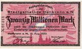 Großnotgeld Inflation De 20 Mio. Mk. Heilbronn , Banknote 20 Millionen Mark Schein in kfr. Keller 2294 WÜR von 1923 -