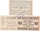 Notgeld AT 3 Scheine kpl. Helpfau-Uttendorf , Notgeld Set mit 3 Brotkarten in kfr. K-K 365.II , OOE o.D. -