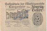 Notgeld AT 20 He. Langenlois , 20 Heller Notgeld Schein in kfr. K-K 501 , Niederösterreich 1920 -