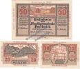 Notgeld AT 3 Scheine kpl. Hallein , Notgeld Set mit 3 Scheinen in kfr. K-K 344.II.i , Salzburg von 1920 -