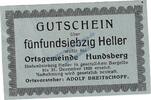 Notgeld AT 75 He. Hundsberg , Notgeld 75 Heller -blaugrau- in kfr. K-K S.402.b Oberösterreich o.D -