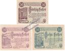 Notgeld AT 3 Scheine kpl. Purkersdorf , Notgeld Set mit 3 Scheinen in kfr. K-K S.801.I.a , NOE o.D. -