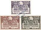 Notgeld AT 3 Scheine kpl. Ried i.T. , Notgeld Set mit 3 Scheinen in kfr. K-K 836.I , Oberösterreich 1920 -