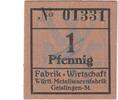 Notgeld De 1 Pf. Geislingen WMF , Notgeld 1 Pfennig Schein in kfr. Tieste 2140.10.10 , WÜR o.D. -