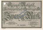 Großnotgeld 20 Mk. Geislingen , Banknote 20 Mark Schein in kfr.E , Geiger 170.02 , Württemberg 1918 -