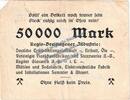 Inflation De 50.000 Mk. Regis Breitingen , Banknote 50.000 Mark Schein in gbr. Keller 4479.e , Sachsen -