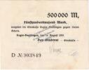 Inflation De 500.000 Mk. Regis Breitingen , Banknote 500.000 Mark Schein in gbr. Keller 4479.e , Sachsen -