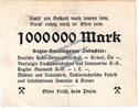 Inflation De 1 Mio. Mk. Regis Breitingen , Banknote 1 Million Mark Schein in gbr. Keller 4479.e Sachsen -