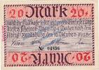 Großnotgeld De. 20 Mk. Rendsburg , Banknote 20 Mark Schein in gbr.E , Geiger 447.03 Schleswig von 1918 -