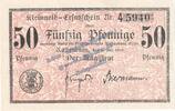 Notgeld De 50 Pf. Rastenburg , Notgeld 50 Pfennig Schein in kfr. Tieste 5905.05.10 , OPR von 1919 -