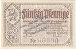 Notgeld De 50 Pf. Königsberg Fr , Notgeld 50 Pfennig Schein in kfr. Tieste 3585.05.10.M2 , Sachsen -