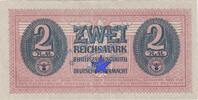 3. Reich - Wehrmacht 2 Mk. Banknote , 2 Mark Schein in f-kfr. DWM-7, Ros.506, M.37, Wehrmacht - 3.Reich -A- -