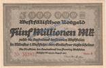 Großnotgeld Inflation De 5 Mio. Mk. Münster , Banknote 5 Millionen Mark Schein in kfr. Keller 5582.L Westfalen 1923 -