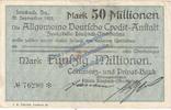 Inflation De 50 Mio. Mk. Limbach , Banknote 50 Millionen Mark Schein in gbr. Keller 3274.L , Sachsen 1923 -