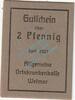 Notgeld De 2 Pf. Weimar AOK , Notgeld 2 Pfennig Schein in kfr. Tieste 7775.05.06 , Thüringen 1921 -
