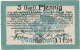 Notgeld De 5 Pf. Johannisburg , Notgeld 5 Pfennig Schein in kfr. Tieste 3290.05.10 , OPR von 1917 -