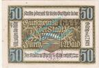 Kleingeld 1914-1922 50 Pf. Furth i.W. Notgeld 50 Pfennig --o.Wz-- in kfr. Tieste 2095.05.16 , Bayern 1920 -