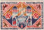 Notgeld De 50 Mk. Nr.4 Bielefeld , Notgeld 50 Mark Nr.4 -Seide- in kfr. M-G 103.15.c , Westfalen 1922 -