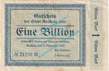 Inflation 1923 DE 1 Bio. Mk. Konstanz , Banknote 1 Billion Mark Schein in gbr. Keller 2796.t , Baden von 1923 -